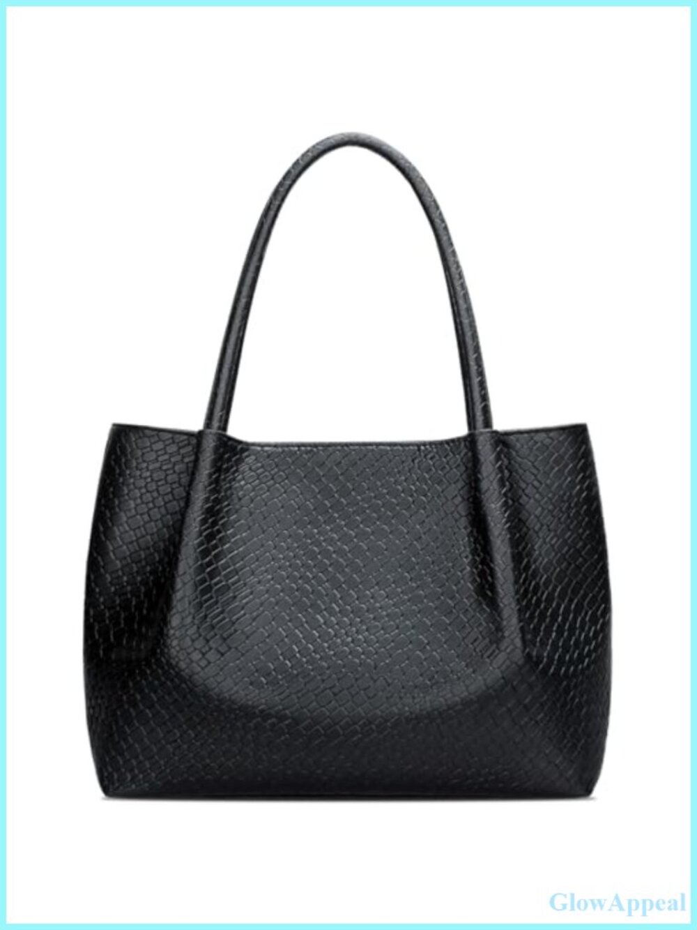 Vegan Leather Tote Bag Large Capacity Shoulder Purse Travel Work